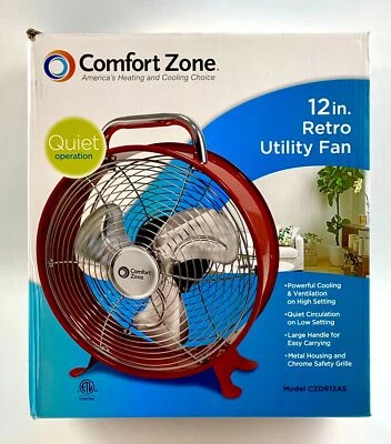 Comfort Zone Utility Quiet Operation Large Handle Red 12 in CZDR12AS - Image 1 of 3