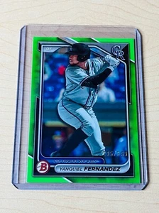 2024 Yanquiel Fernandez Bowman BP-90 Prospettive di carta verde fluo parallelo 295/399 - Foto 1 di 2