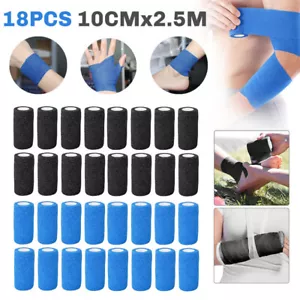 18pcs Cohesive Elasticated Bandage Health Sport Horse Vet Wrap Tape 10cm x 2.5m - Picture 1 of 27