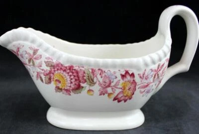 Spode Aster Red Gadroon Gravy Boat No Underplate 2/8130 - Image 1 of 4
