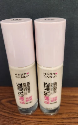 2PC HARD CANDY GLAMOFLAUGE FULL COVERGE FOUNDATION 1502 VANILLA .67zEA*READ DES* - Image 1 of 4