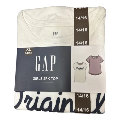 Pacote com 2 camisetas femininas GAP manga curta logotipo gráfico macio recortado nas costas - Imagem 1 de 2