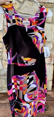 Vestido ajustado Joseph Ribkoff geométrico multicolor para mujer 8 estilo 41608 nuevo con etiquetas Foto 1 de 4