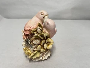 Vtg Harmony Kingdom Love Nest Parrots Trinket Box 1998 Romance Couple Light Pink - Picture 1 of 6