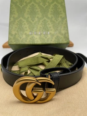 Cinturón Gucci Marmont 80/32 negro, caja original y cubierta antipolvo Foto 1 de 4