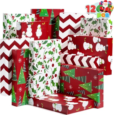 12 PÇS 14" X 9.5" X 2" Camisa de Natal Caixas de Presente com Tampas para Presentes, Grande  - Imagem 1 de 4