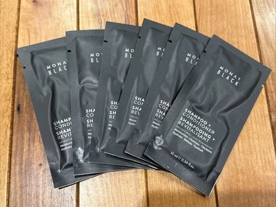 Monat черный шампунь и кондиционер образцы лот из 6 - 10 мл каждый - Изображение 1 из 4