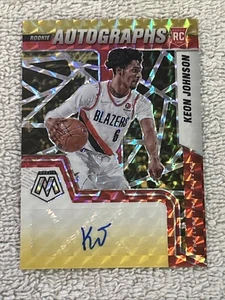 Keon Johnson 2021-22 Panini Mosaico Novato Autógrafo Elección Fusión Rojo Amarillo #3  - Imagen 1 de 2