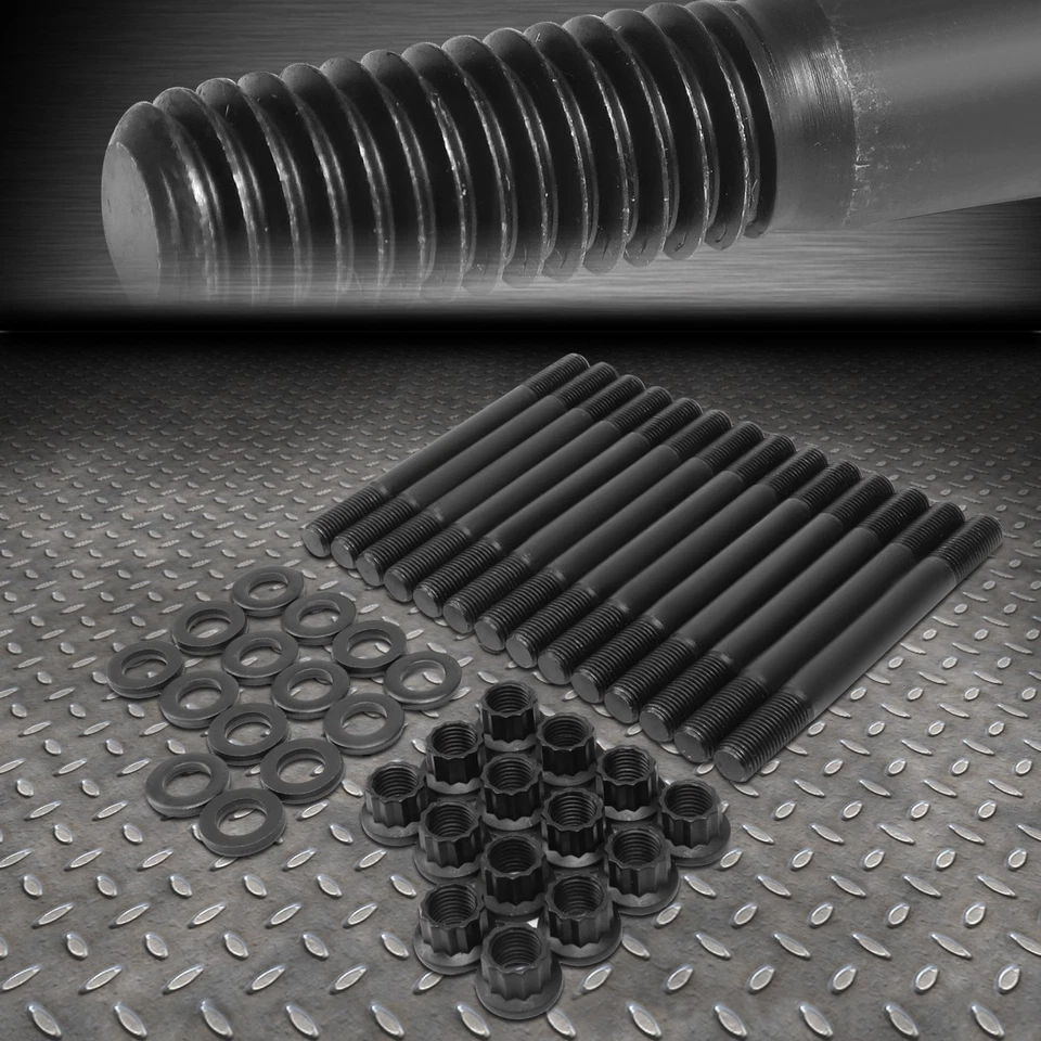 FOR 92-05 LEXUS GS IS300 SC300 SC400 /SUPRA 2JZGE/2JZGTE 12-POINT HEAD STUDS SET - Image 1 of 4