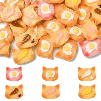 60 cabujones adorno de resina de galleta en forma de gato galleta 3D sin agujero para hágalo usted mismo Foto 1 de 4