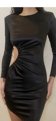 Michael Costello x revolve Black Bodycon  Dress Size Medium NWT W Open Side - Image 1 of 4