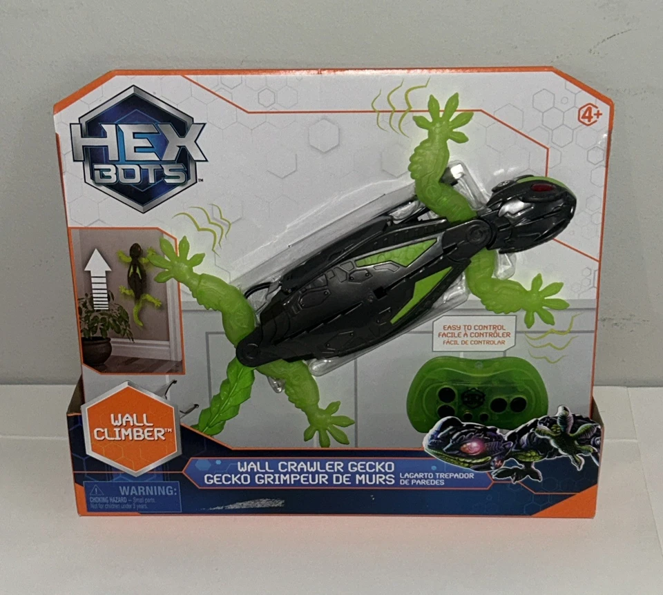 HEX BOTS Wall Crawler Gecko Remote Control Toy With LED Eyes Ages 4+NEW IN BOX - Image 1 of 4