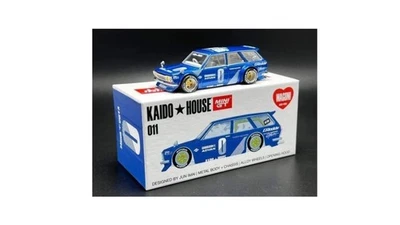 MINI GT x KAIDO HOUSE #011 1/64 PRO STREET KHMG011 DATSUN 510 VAGÓN AZUL Foto 1 de 2