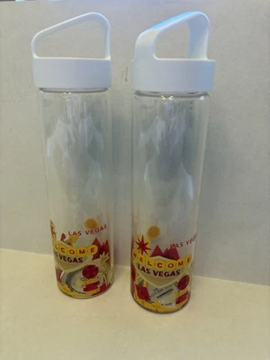 Starbucks Welcome to Las Vegas Glass Water Bottle 18 Oz. You Are Here Lot Of 2 - Image 1 of 4
