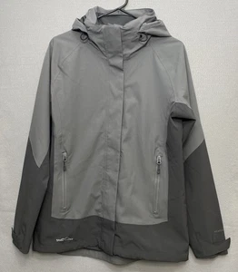 Eddie Bauer Damen WeatherEdge Jacke Gr. Medium zweifarbig grau durchgehender Reißverschluss Kapuze - Bild 1 von 11