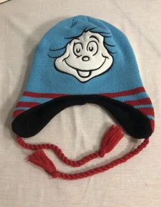 New With Tags Dr. Seuss Thing 1 & 2 Knit Laplander Beanie Hat Cap - Picture 1 of 5