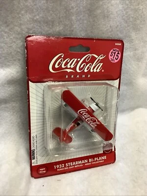 Coca Cola 1932 Stearman Bi-Plane Die Cast Coke Collectible Gearbox Toys - Image 1 of 4