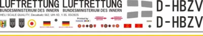 Decal 562 Bell UH-1D Luftrettung BMI D-HBZV - Bild 1 von 2