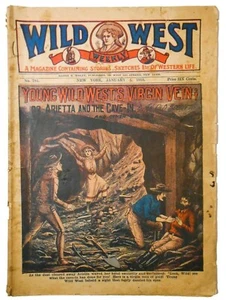 RARE EARLY 20TH C VINT WILD WEST WEEKLY 1918 H E WOLFF WESTERN THEMED PERIODICAL - Picture 1 of 12