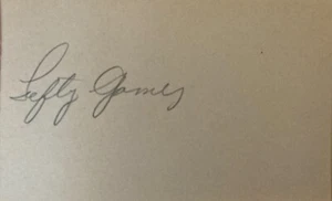 Signed Lefty Gomez New York Yankees 3x5 Card Baseball Hall of Famer Auto JSA COA - Picture 1 of 2