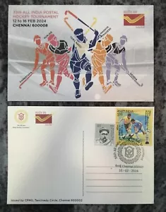 India 2024 Hockey Sports Unique Unusual Scented Postcard - Picture 1 of 3