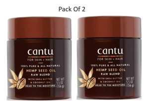 2 X CANTU Softening Raw Blend Hemp Seed Oil For Skin And Hairs 5.5 oz/156g Each - Picture 1 of 4