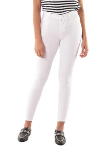 Pantaloni taglio jeans bianco modello slim elasticizzato casual ( pant-13 pant-1 - Picture 1 of 2