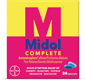 2PK Midol Complete AcetaminophenCaffeine Menstrual Relief 24 Gelcap 312843172531