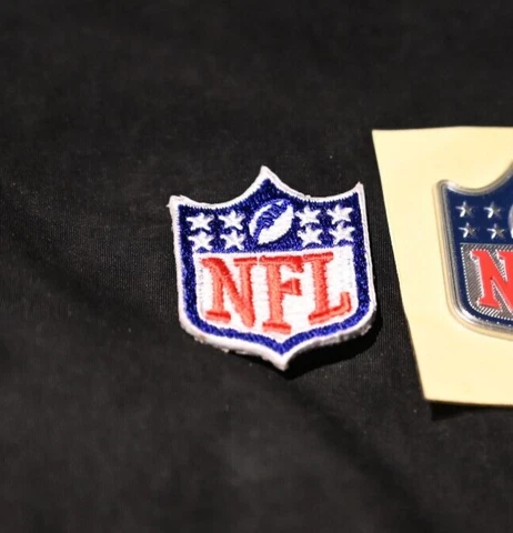 NFL LOGO Iron-on BLUE Shield EMBROIDERY 3 cm PATCH as seen on PLAYER's JERSEY Cover