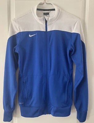 Nike Dri-Fit Fútbol Pista Cremallera Completa Calentamiento Chaqueta Azul Real Blanco Para Mujer’s Pequeña Foto 1 de 4