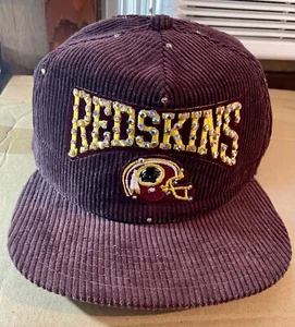 Vintage Washington Redskins New Era Corduroy Hat Cap NFL Snapback Rhinestones - Picture 1 of 7