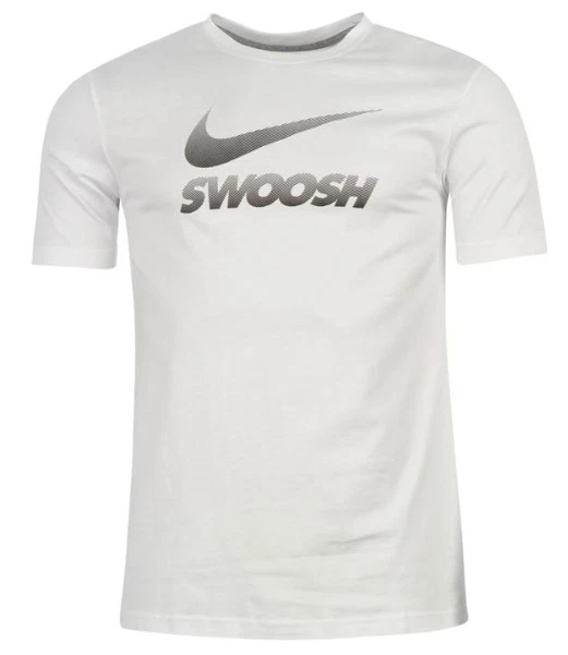 Nike Uomo Running Maglietta Sportiva Bianco Nero Taglia M, L, XL Nuovo - Immagine 1 di 1