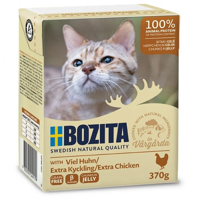 Bozita Cat Tetra Recard Häppchen in Gelee mit viel Huhn 6 x 370g (EUR 8,96 / kg) - Bild 1 von 1