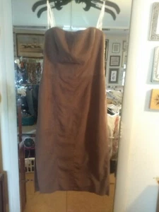 NEU Halston Heritage 6 Faux-Suede Moleskin Raw Edge Trägerloses Kleid Taupe Neu - Bild 1 von 1