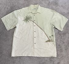 Bamboo Cay Button Short Sleeve Shirt Men’s XL Tropical Hawaiian Palm Tree EUC