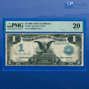 Fr.236 1899 $1 One Dollar Silver Certificate "BLACK EAGLE" , PMG VF 20 #00661 - Picture 1 of 3