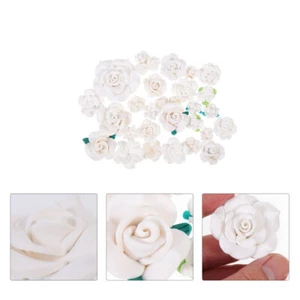 28 Pcs Soft Ceramic Flowers Ornaments Embellishments for Crafts Floral - Zdjęcie 1 z 12