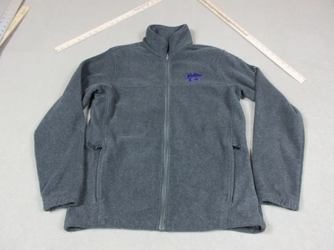 Kansas State Wildcats Sweater Mens Small Gray Columbia Fleece Jacket Full Zip Cover
