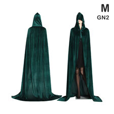 Medieval Vampire Velvet Hooded Cloak Long Robe Witch Capes Halloween Costume HJ