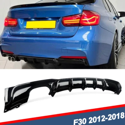 Gloss Black Rear Bumper Diffuser Lip For BMW F30 F31 320i 325i 328i 335i M Sport - Image 1 of 4