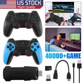 4K Retro Game Stick 30000+ Games 50 Emulators PS1 N64 DC 2 Wireless Pads
