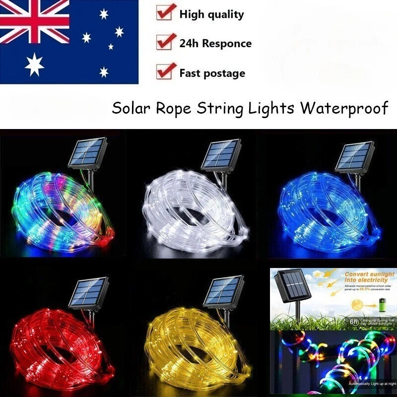 LED Solar Rope String Fairy Lights Strip Waterproof Outdoor Garden Patio Decor - Image 1 of 4