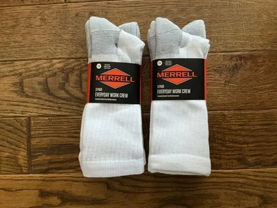 MERRELL 6 PAIR Reinforced Heel & Toe Everyday WORK SOCKS Mens L/XL / 12.5-15 NEW - Image 1 of 3
