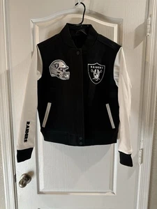 Oakland Las Vegas Raiders Wool/Leather Varsity Jacket Pro Standard Size Small - Picture 1 of 6