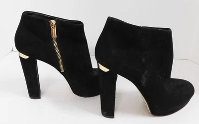 Botines Michael Kors Haven Plataforma Negro Gamuza Tobillo con Acentos Dorados 7 M Foto 1 de 4