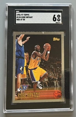 Tarjeta de novato 1996 Topps Kobe Bryant #138 Foil NBA 50 (RC) SGC 6 Foto 1 de 2