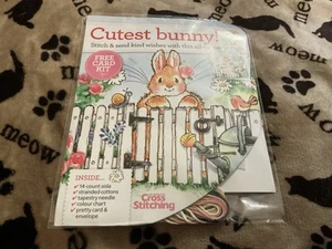 Brandneu süßester Hase! Kreuzstich All-Occasion Kartenset - Bild 1 von 2