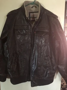 Levi Strauss & Co Leather Bomber Jacket with Wool Like Interior Size Large - Picture 1 of 13