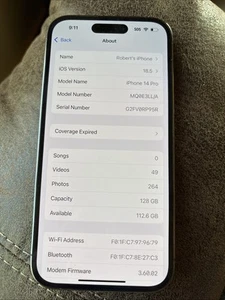 Apple iPhone 14 Pro - 128 GB - Deep Purple (Unlocked) - Zdjęcie 1 z 7