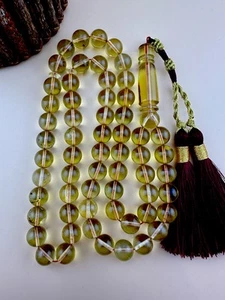 Autentico rosario Tasbih ambra naturale 49 g سبحة مسباح كهرب كهرمان كولمبي - Foto 1 di 21